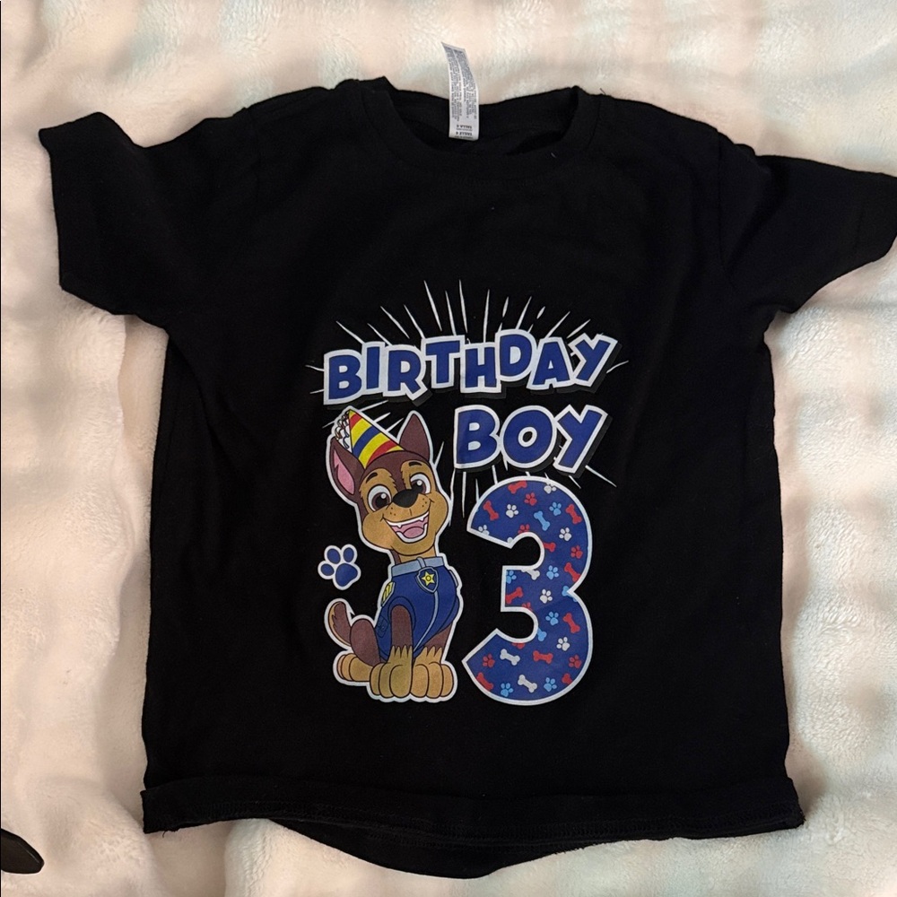 Kids Black 'Birthday Boy' Paw Patrol T-Shirt
